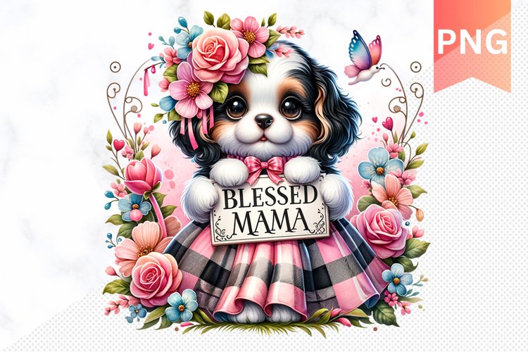 Blessed mama Sublimation - Mothers Day Clipart PNG