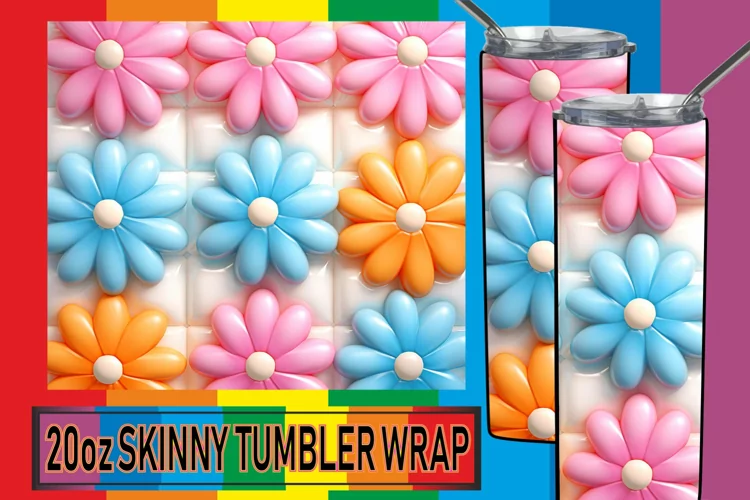 Dreamy Petal Perfection: 3D Inflated Puff Tumbler