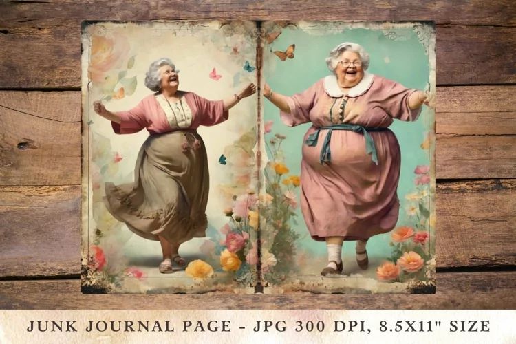 Printable Junk Journal Pages Fat Lady 4