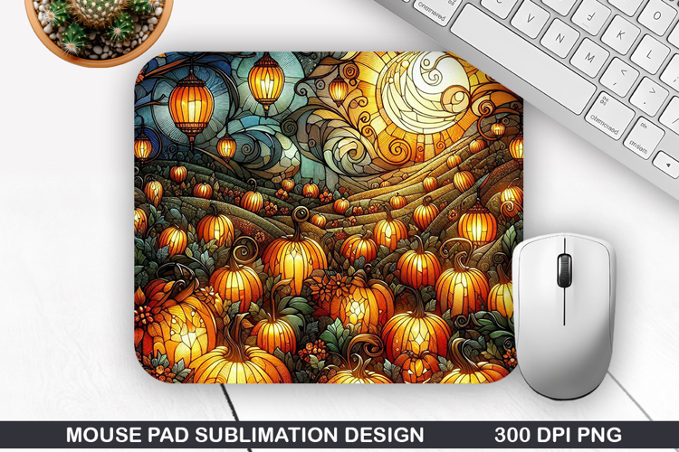 Pumpkin Mouse Pad Sublimation, Halloween Mouse Pad PNG