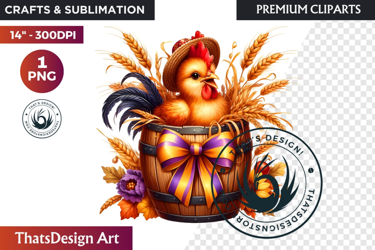 Autumn Cute animal in a bucket clipart Pumpkin thanksgiving