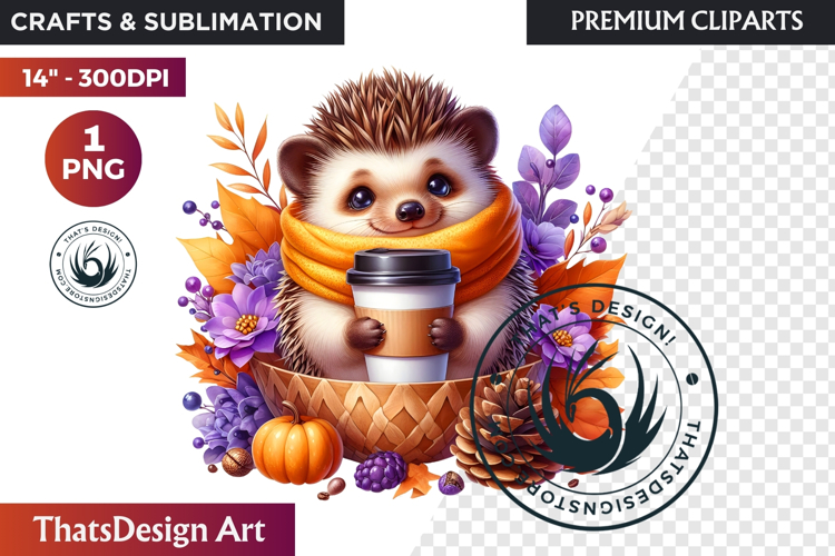 Cute Autumn thanksgiving Baby animal and Pumpkin PNG clipart