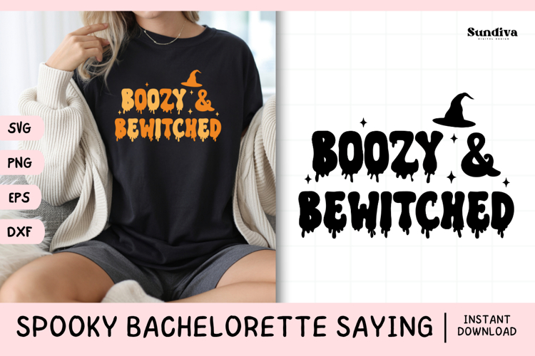 Spooky Bachelorette Party Saying SVG | Boozy Bewitched