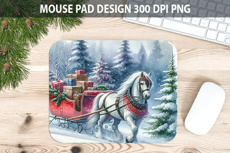 Horse Mouse pad Sublimation - Christmas Animal PNG Design