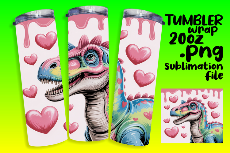 EXQUISITE 20oz Tumbler Design , Cute Dino