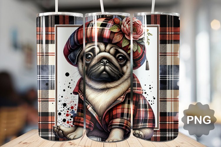 Dog Tumbler Sublimation - 20 Oz Skinny Tumbler