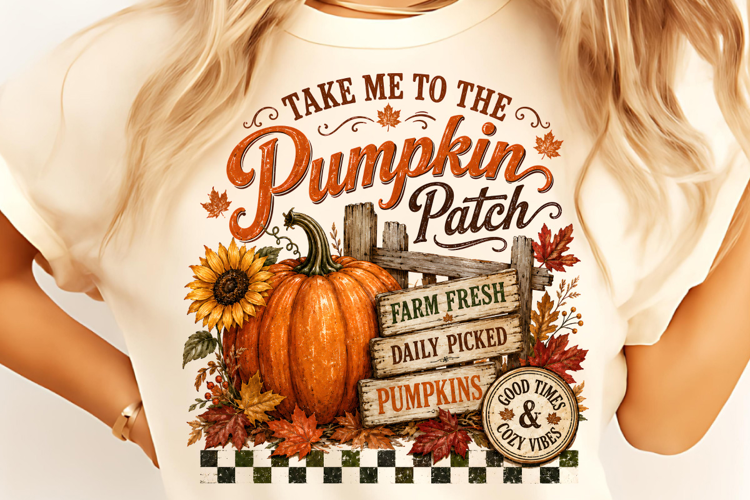 Retro Pumpkin Patch PNG, Trendy Fall PNG, Autumn Sublimation