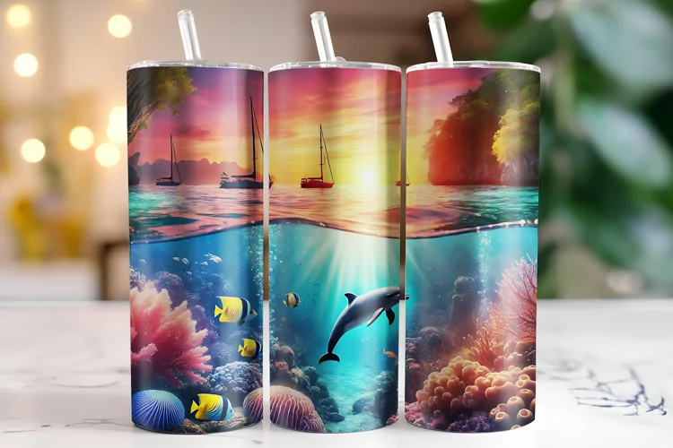 Underwater Scene Tumbler Wrap | Sublimation | Tumblers