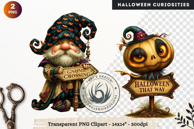 Surreal Halloween Character Cliparts Spooky Curiosities