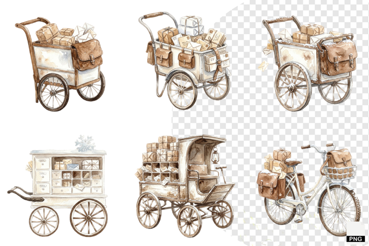 Winter Morning Mailbox Clipart