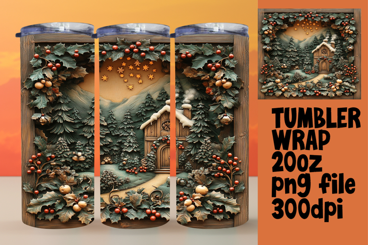 ELEGANT 20oz Sublimation Tumbler Wrap , Christmas