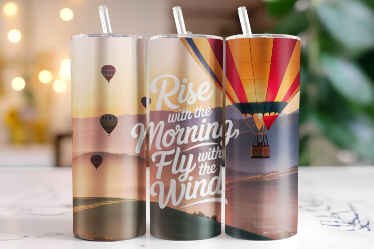 Rise with the morning Tumbler Wrap | Sublimation example image 1