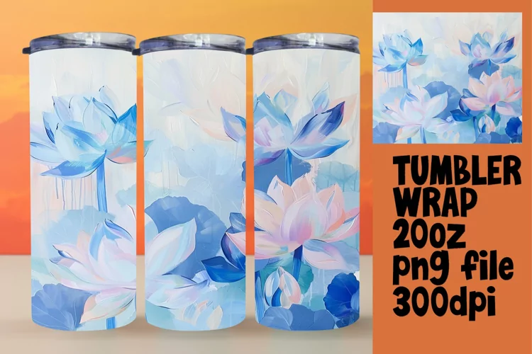 Delicate Blossom Breeze 20oz Tumbler Wrap Design