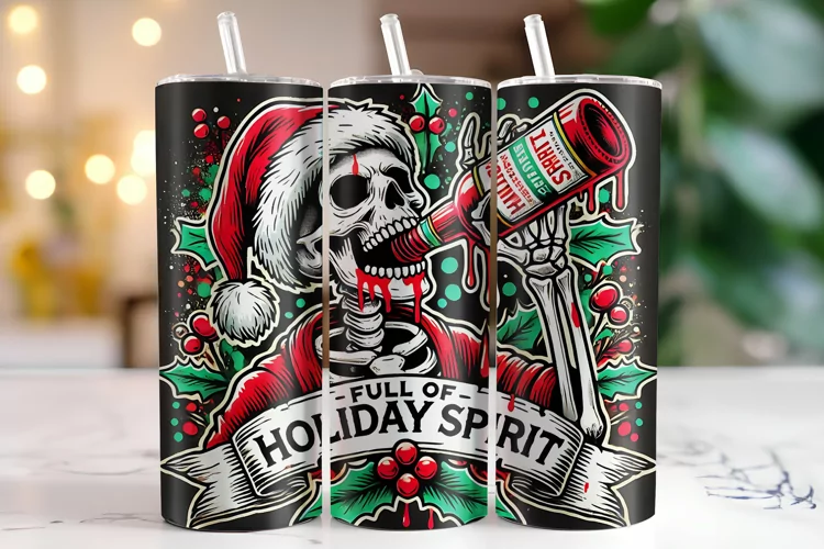 Full of Holiday Spirit Tumbler Wrap | Sublimation | Tumblers