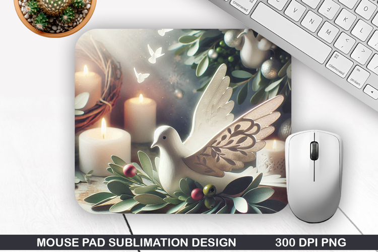 Dove in Hand Mouse Pad, Valentine Mouse Pad PNG Design