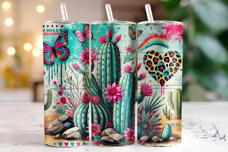 Cactus Tumbler Wrap | Sublimation | Tumblers