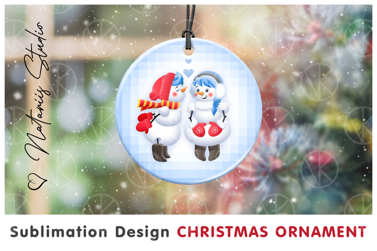 Cute Christmas Ornament. Sublimation design.