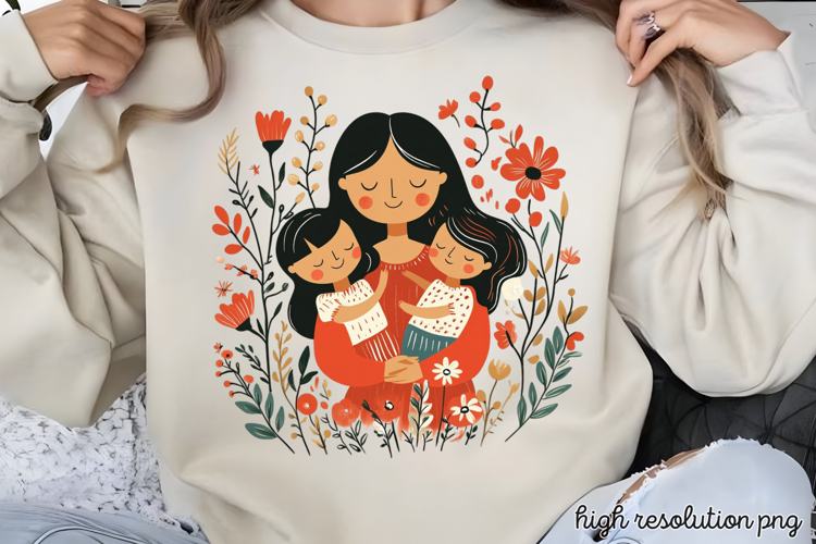 Mothers Day Folk Art Sublimation PNG