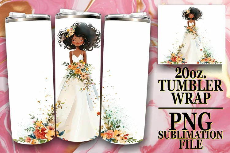Delicate Watercolor Wedding Tumbler Wrap: Sublime Elegance