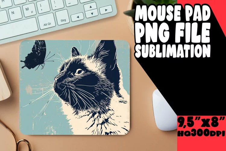 Charming Kitty Design Mouse Pad
