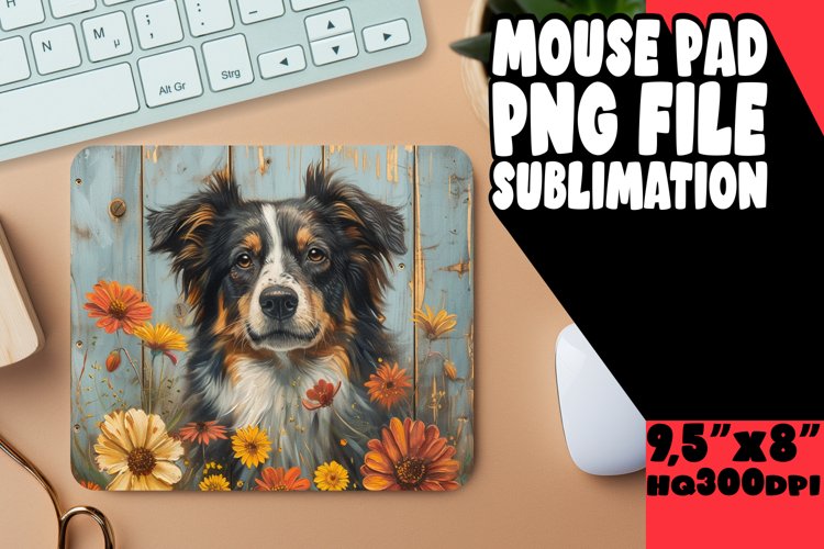 Puppy Love Woodgrain Mouse Pad