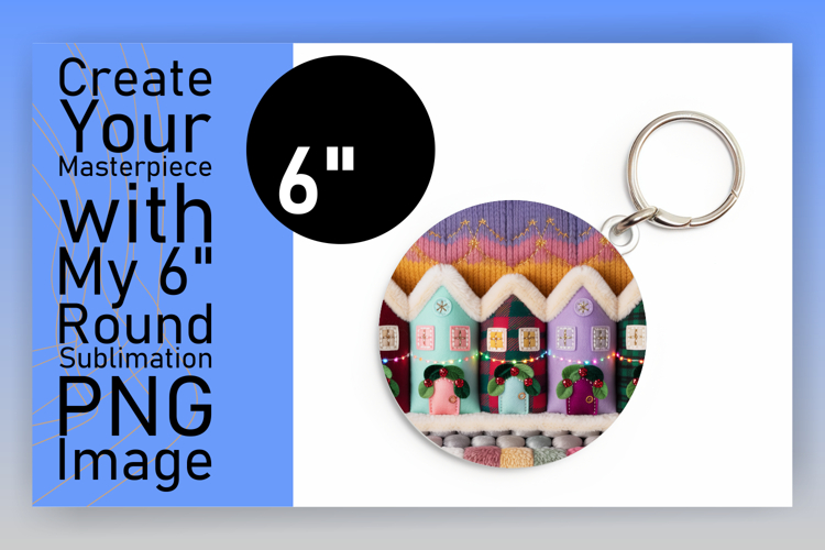 Artful Keychain Circle Design Template , Holiday