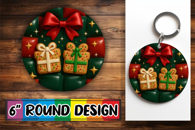 Joyful Round Keychain Magic PNG, Holiday