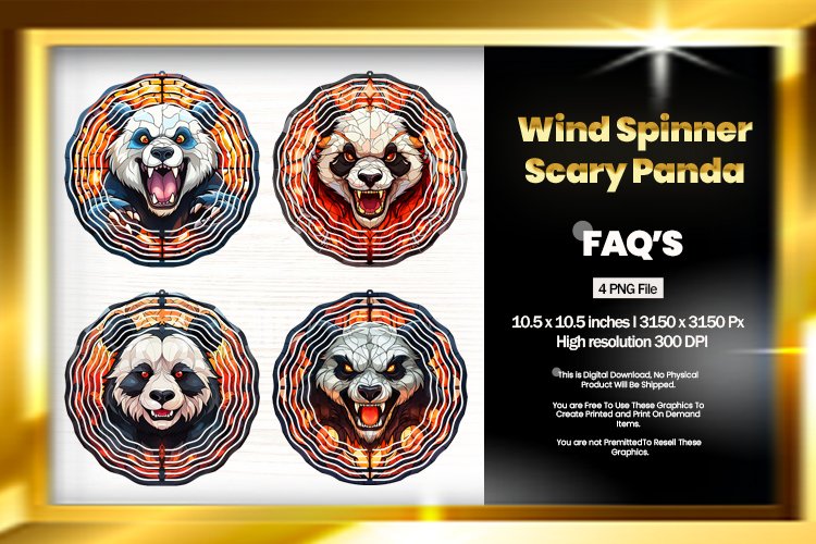Scary Panda Wind Spinner Sublimation-04 Variations example image 1