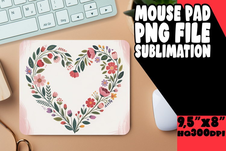 Luminous mouse PAD Artistic Style, Flowers Heart