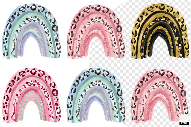 Christmas Rainbow Brushstrokes Clipart