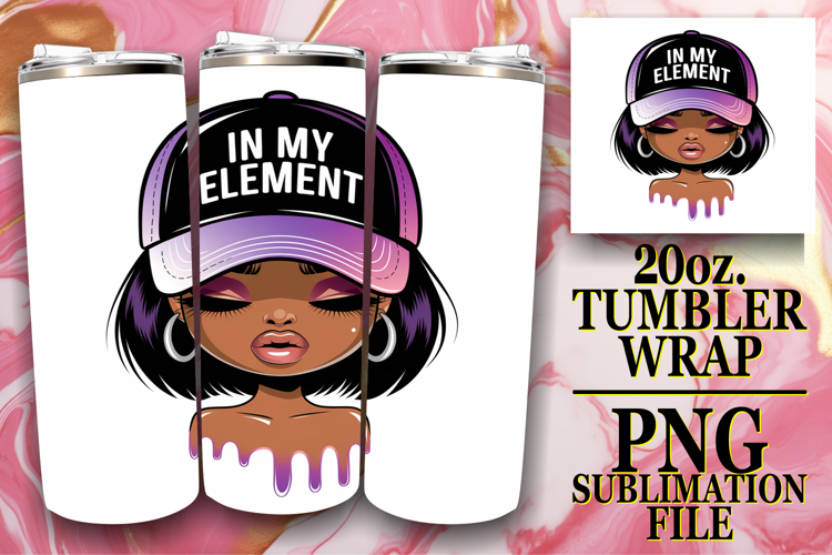 Magical Sublimation 20oz tumbler wrap, Black Woman