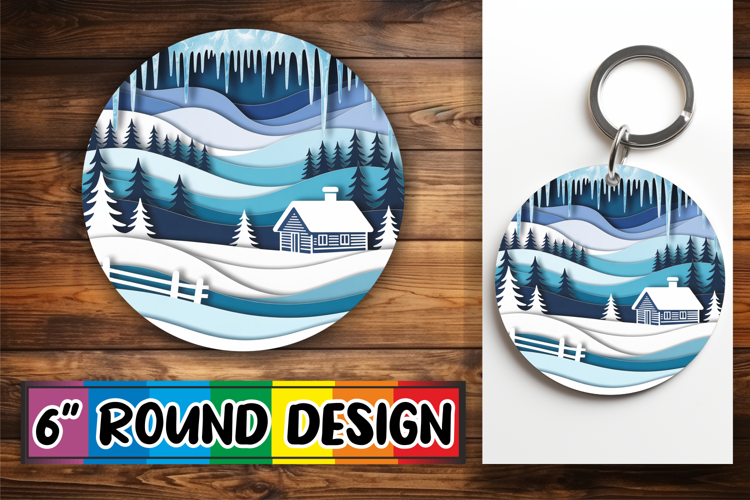 Unique Car Coaster Round Design, Winter