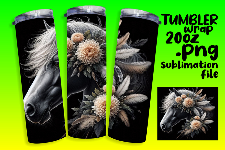 VIBRANT 20oz Tumbler Artwork , Horse