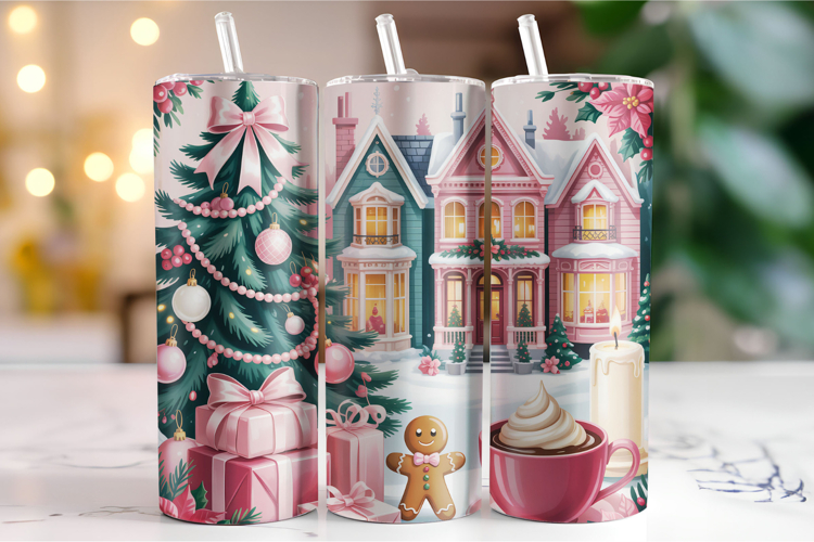 Merry Christmas Santa House Tumbler Wrap | Christmas Wrap