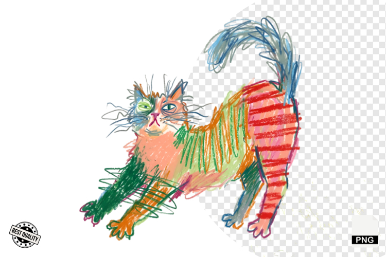 Quirky Funny Autumn Cat Clipart