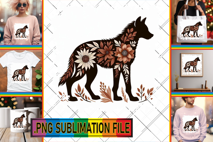 Playful TOTE BAG Art PNG, Flower Animals