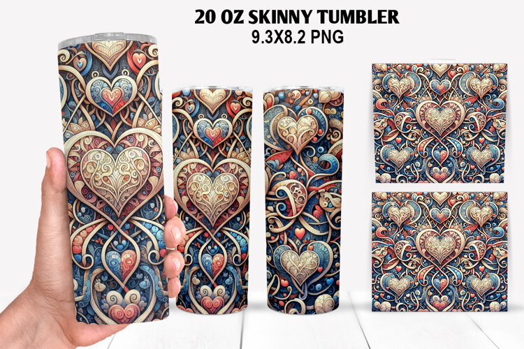 Valentine Skinny Tumbler 20oz Wrap Design, Valentine Tumbler example image 1