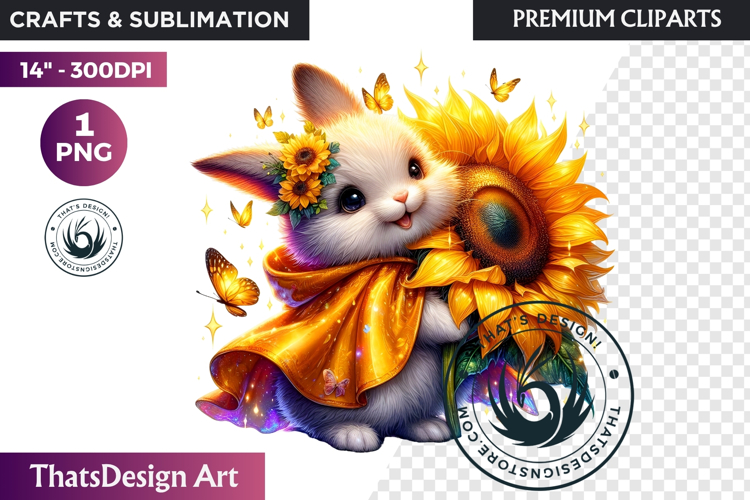 Enchanted Woodland Animal & Sunflower Clipart PNG