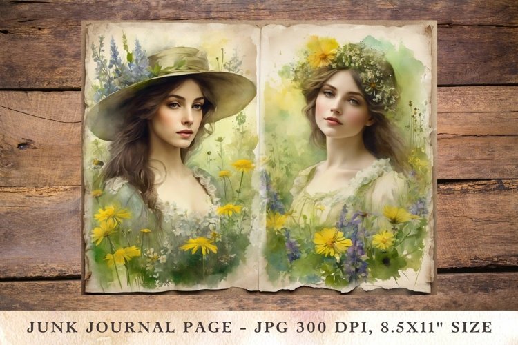 Printable Junk Journal Pages victorian woman girl 41 example image 1