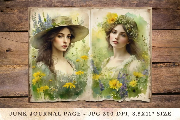 Printable Junk Journal Pages victorian woman girl 41