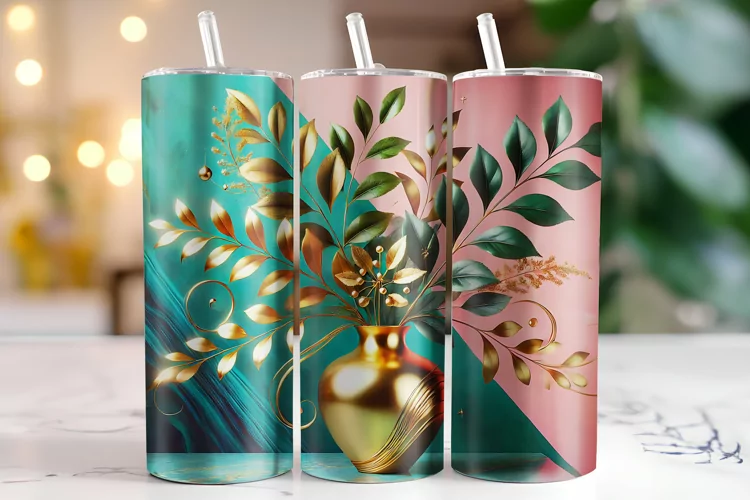 Floral vase Tumbler Wrap | Sublimation | Tumblers