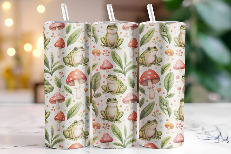 Frog & Mushroom Tumbler Wrap | Sublimation | Tumblers