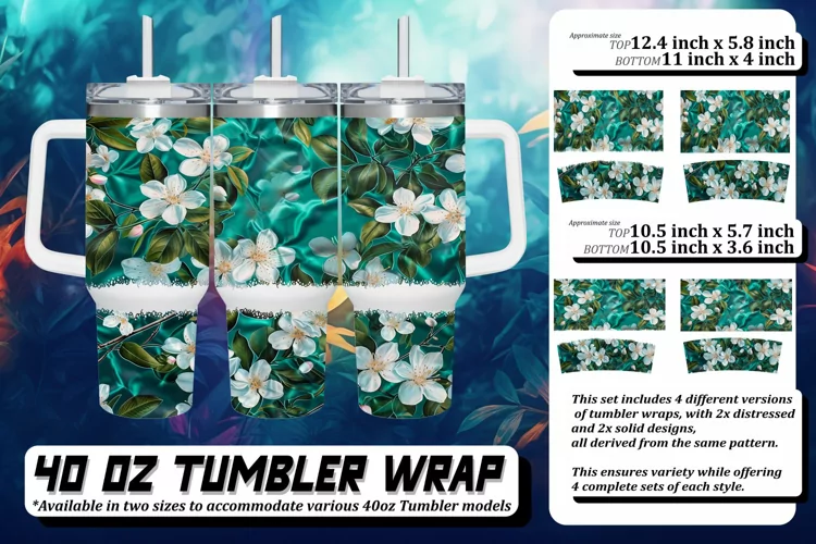 3D Flower Pattern Tumbler Art