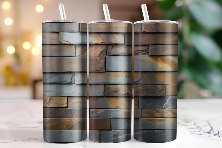 Stone Brick Wall Tumbler Wrap | Sublimation | Tumblers
