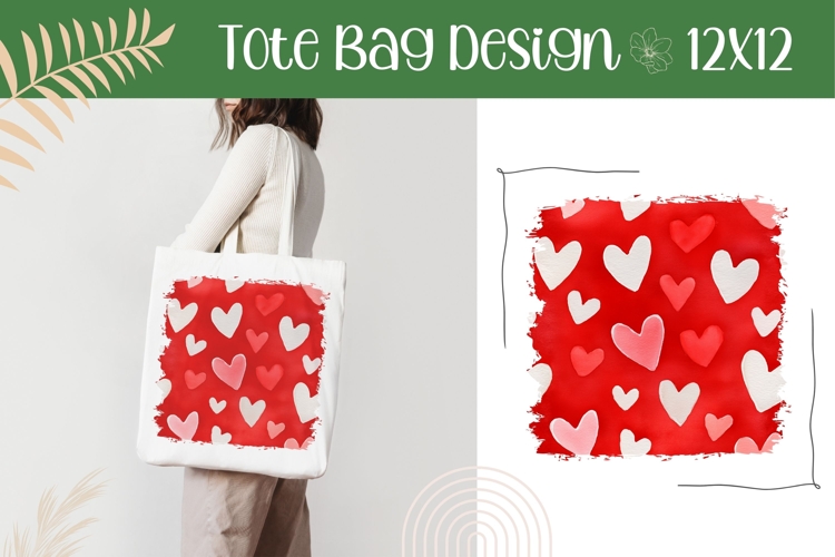 Love Hearts Illustration, Hearts Tote Bag Design