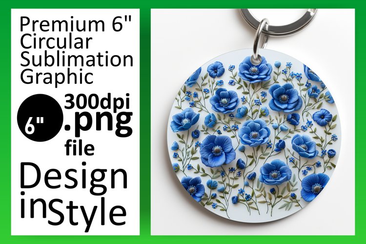 Chic Floral Keychain Sublimation example image 1