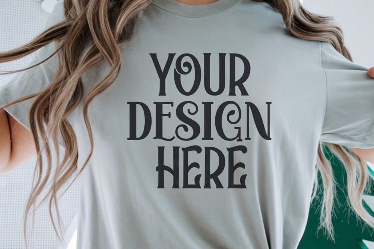 Grey Comfort Colors 1717 Christmas Mockup, CC 1717