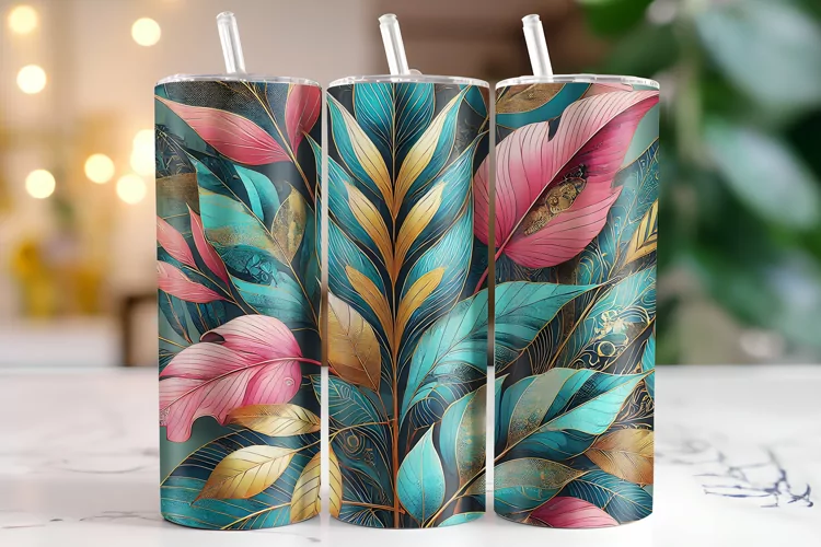 Leaves Tumbler Wrap | Sublimation | Tumblers