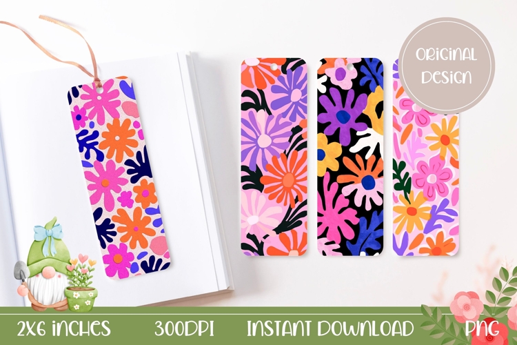 Pop Art Flowers Bookmark Designs, Cartoon Bookmarks Print