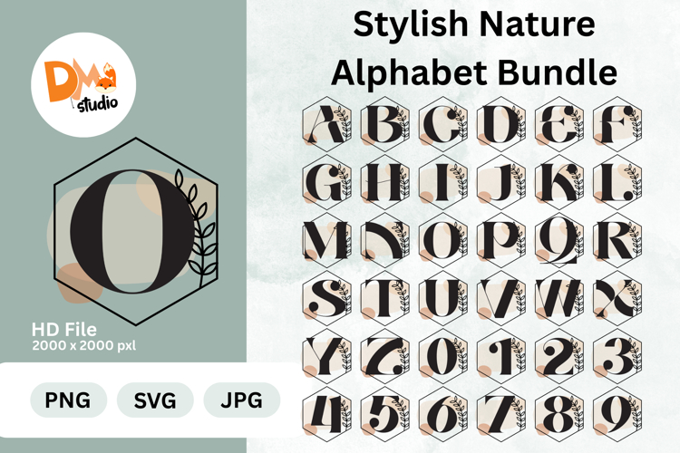 Stylish Nature Alphabet Bundle Monogram
